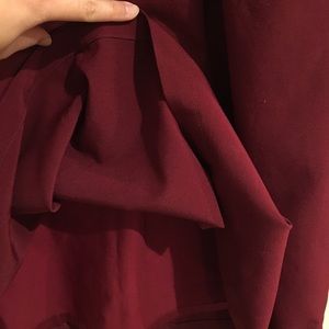 Dark red/maroon pleated Mikarose skirt w/ pockets